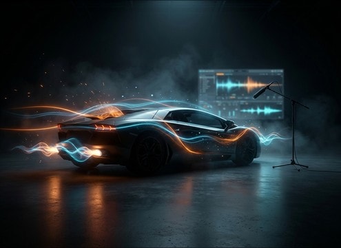 Automotive product demo showing engine start and cabin controls