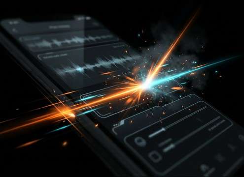 Mobile app interface using a ba-dum-tss tap sound