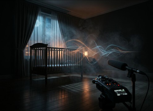 Crib crying sound effect supporting a documentary reenactment scene