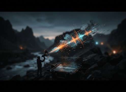 Outdoor brand logo animation timed to a sharp eagle screech