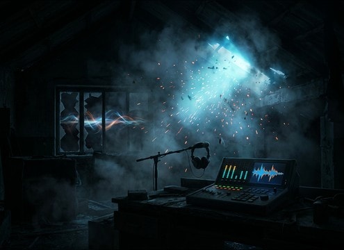 Horror edit using a bang stinger for a jump beat