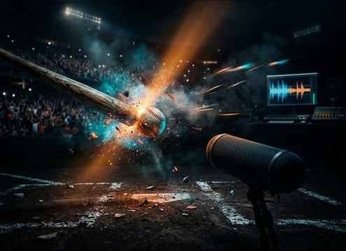 Bat crack sound effect synced to a baseball highlight reel