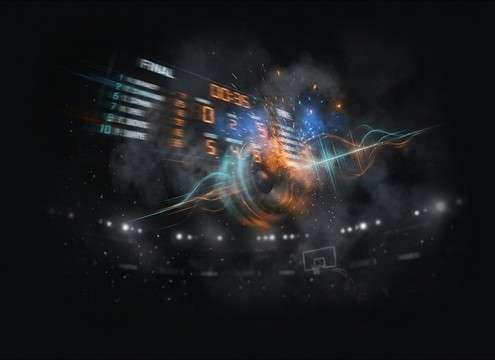 End of quarter basketball buzzer for broadcast scoreboard animation