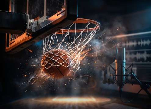 Basketball gear commercial using close-up net swish sound design