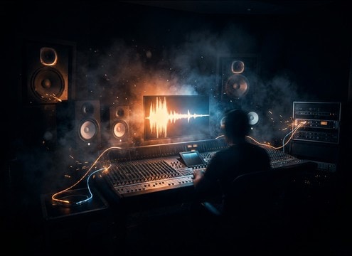 Tech product reveal with a clean bass thump