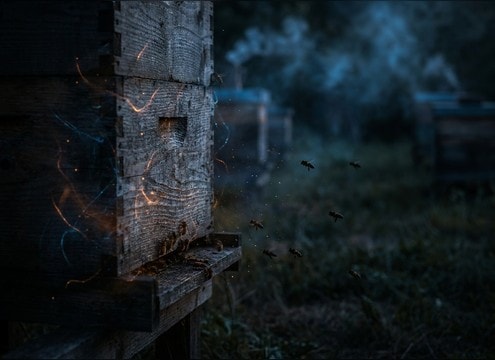 Hive ambience for beekeeping documentary