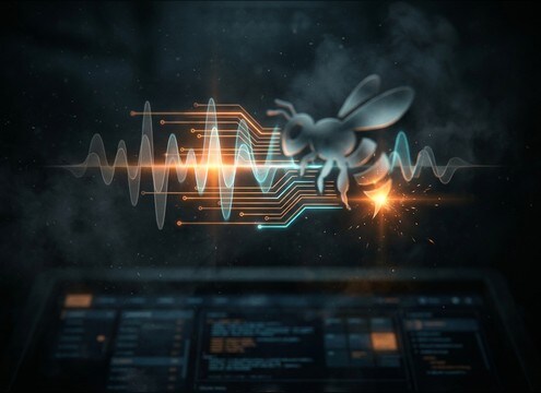Short bee buzz alert sound for app UI