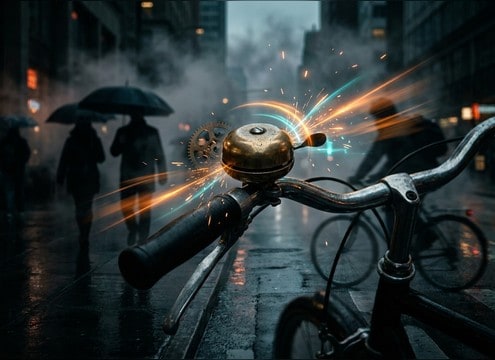 Bicycle bell ding for street foley