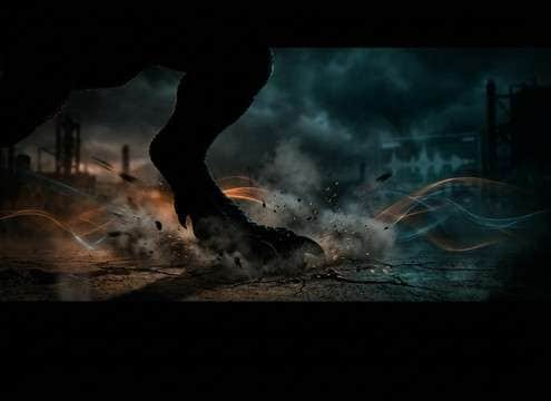 Massive creature landing with a big thud sound