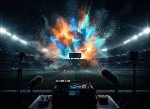 Stadium hype intro using big boom sound effects