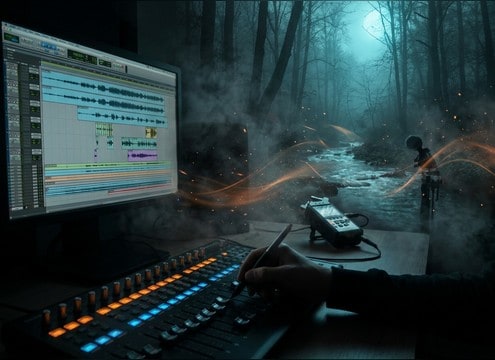 Layered forest sound design