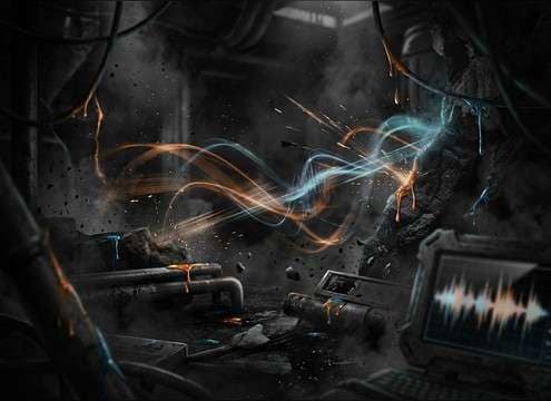 Creature attack sequence with multi-hit splatter audio cues