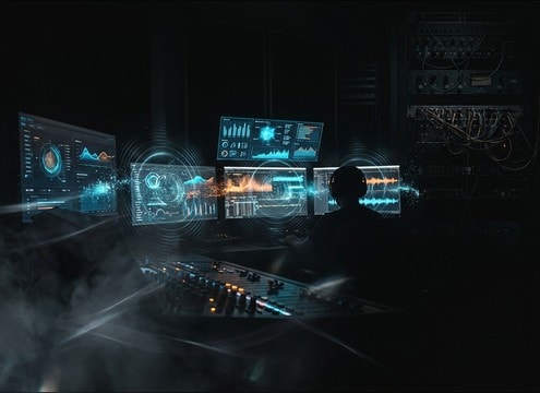 Dashboard interaction paired with a subtle bloop