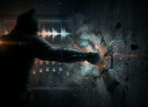 Action punch moment reinforced with a bone snap sound