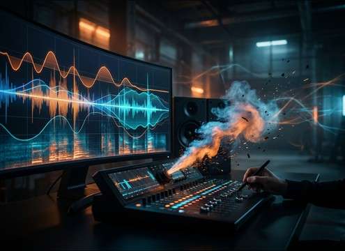 Layered explosion sound design