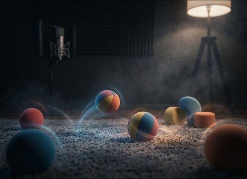 Soft toy bounce sound for childrens video