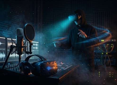 VR scene with proximity-based breathing audio