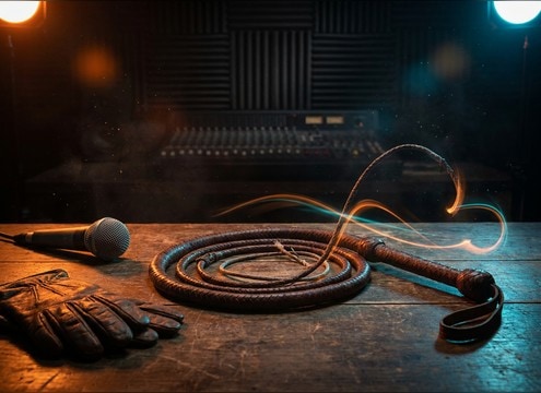 Leather whip foley with handling texture and snap