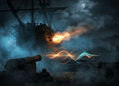 Cannon blast audio for pirate ship reveal in a short film