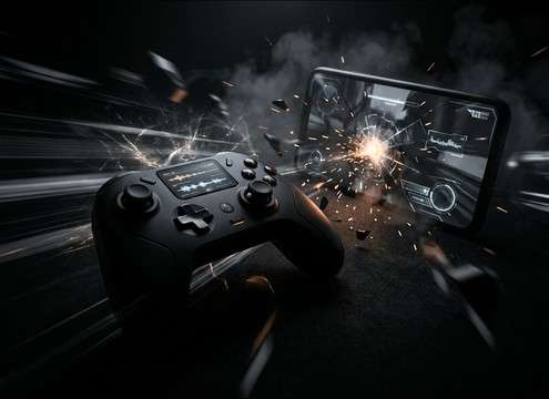 Game UI showing vehicle damage with impact sound cues