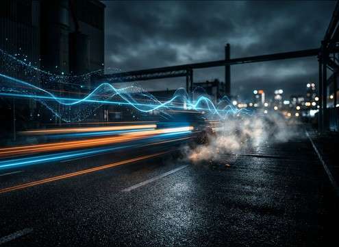 Car passing camera with doppler movement and trailing whoosh