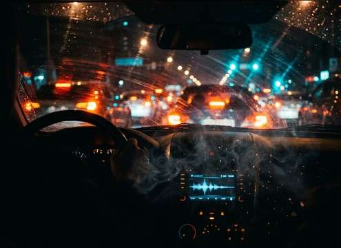 Car horn accent for a red light traffic scene