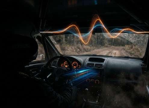 Cockpit style car rev sound effect for rally scene