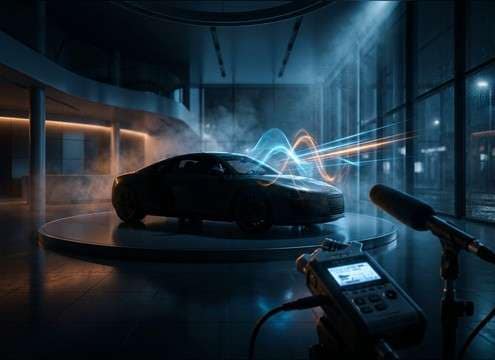 Clean car rev sound effect for dealership test start video