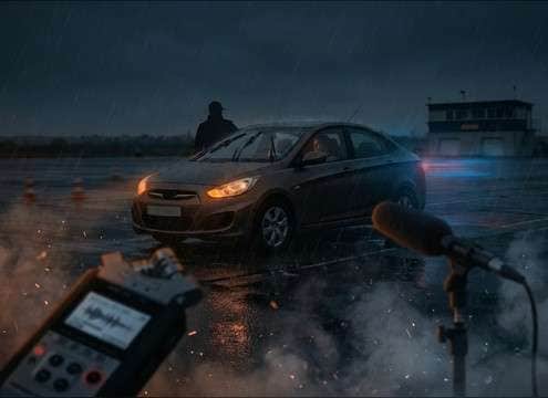 Soft car rev sound effect used in driving lesson demonstration