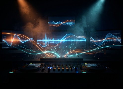 Fintech advertisement using loopable counting machine sound bed