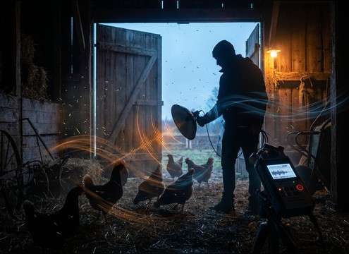 Documentary b-roll of chickens with natural clucking ambience