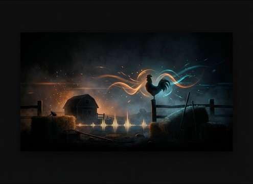 Cartoon-friendly rooster crow sound effect