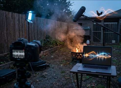 Clean rooster crow sound to replace noisy vlog audio