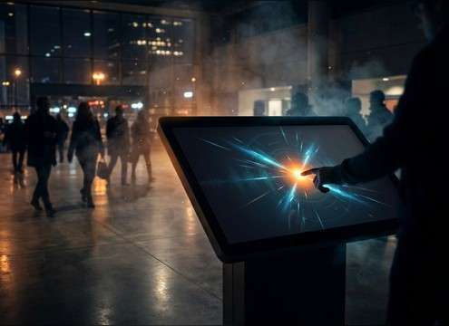 Kiosk interface click sound for public touchscreens