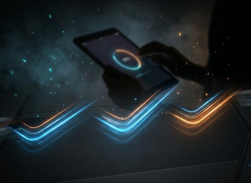 Digital confirm sound synced to an onboarding checklist checkmark