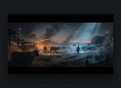 Loopable herd ambience for an open world farm game environment