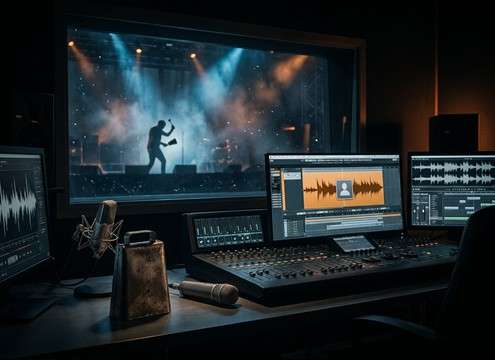 Replacing production audio with a matched cowbell strike