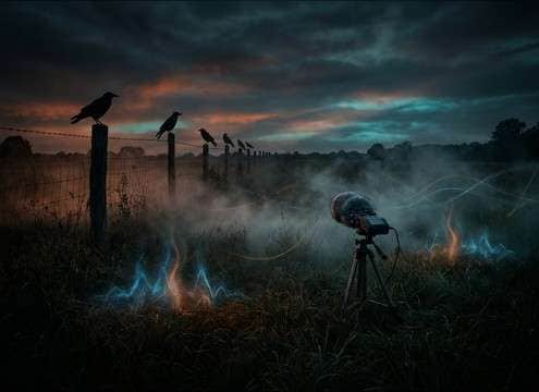 Distant crow calls for a farm field ambience