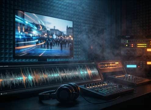 Docudrama edit using distant crowd panic ambience