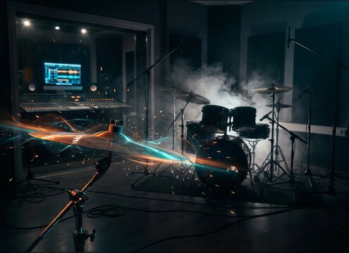 Replacing overhead cymbals with clean cymbal sound effects