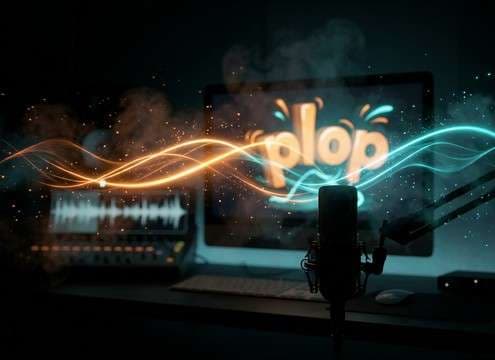 Animation editor syncing a comedic plop sound to a character reaction