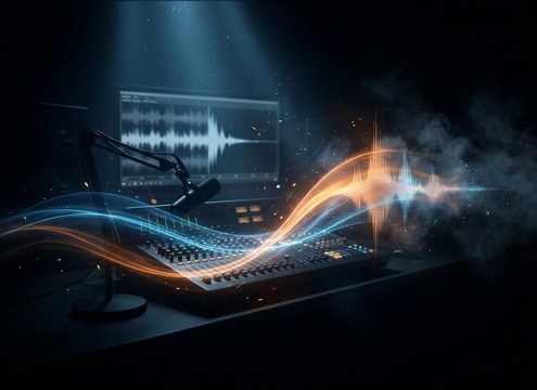 Radio sweep waveform with a short airhorn tail