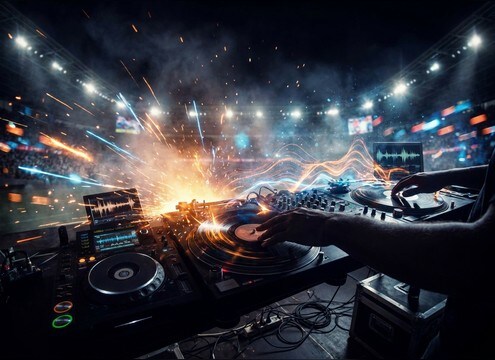 Sports hype bumper featuring a DJ scratch sound effect