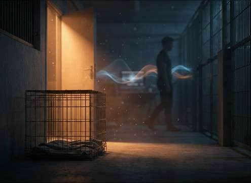 Dog whine underscoring an adoption video montage