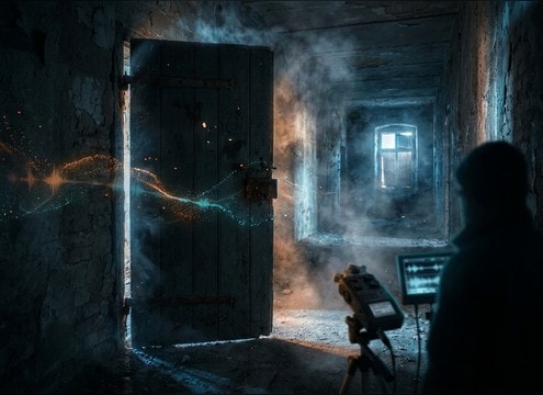 Creaky door opening sound for a dark hallway horror scene