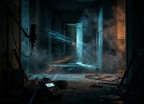 Creaky door sound for a horror hallway