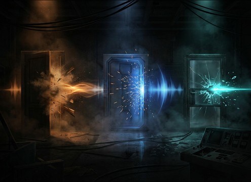 Game door interaction sound effects for different materials