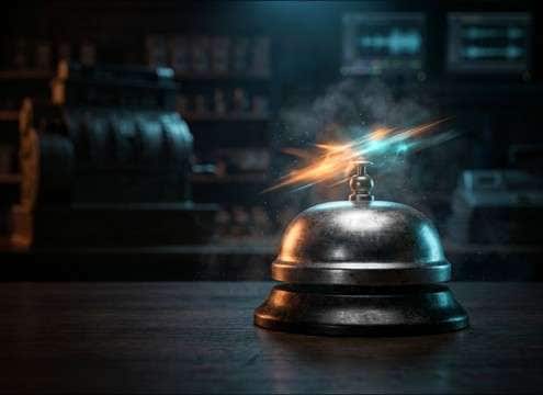 Single ding bell sound for a shop counter moment