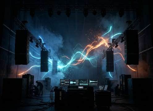 theme park preshow room with dragon audio cues