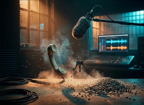 Foley editor syncing a phone drop to picture